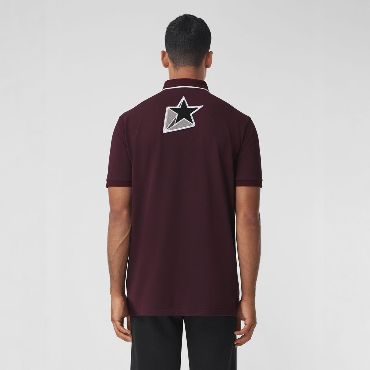 Letter Graphic Cotton Piqué Oversized Polo Shirt - 4