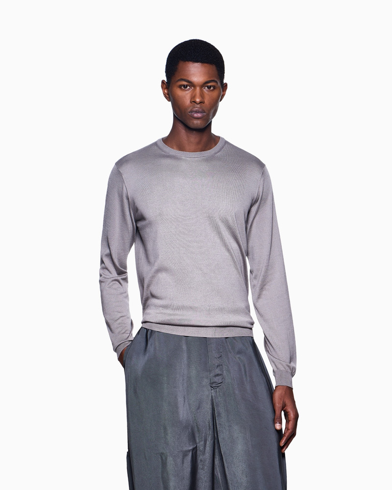 GIORGIO ARMANI LONG-SLEEVED, CREW-NECK JUMPER IN SILK AND COTTON outlook