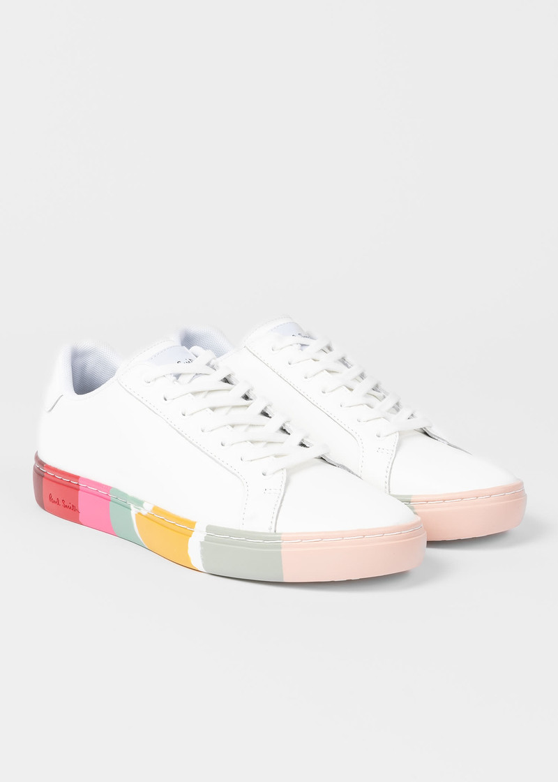 White Leather 'Lapin' Swirl Trainers 3