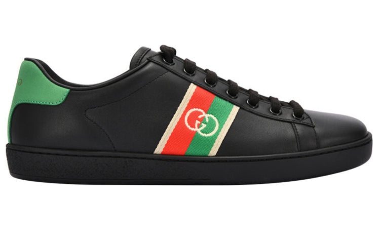 (WMNS) Gucci Ace Elastic Web 'Interlocking G - Black' 645767-1XGM0-1096 - 2