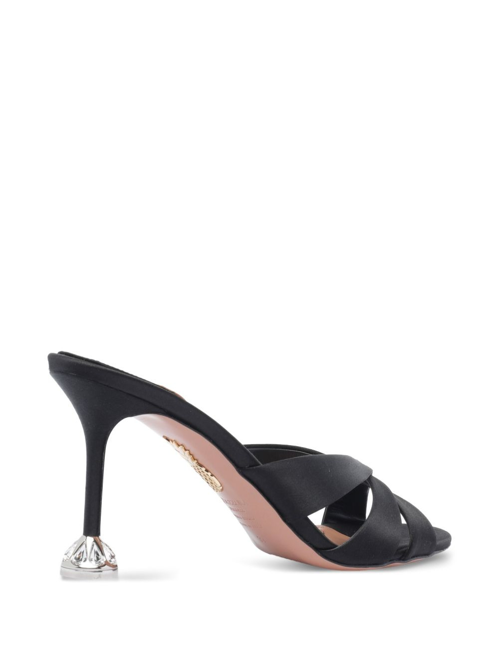 85mm embellished satin heeled sandals - 4