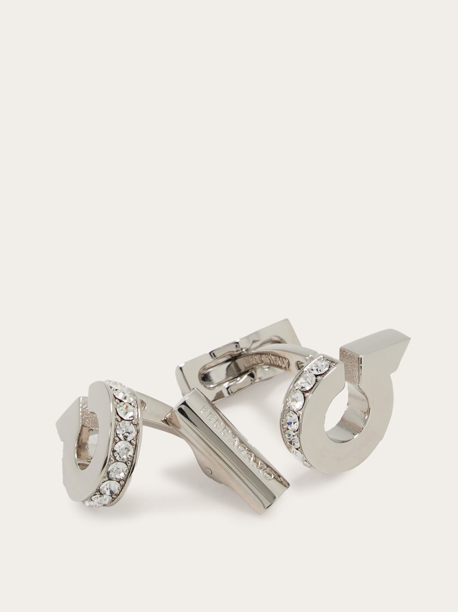 Gancini cufflinks with crystals - 4