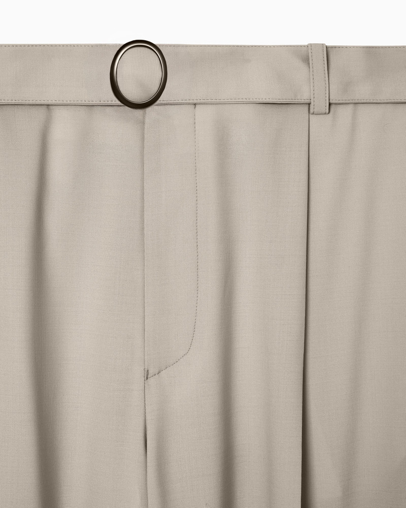 TROUSERS WITH PLEATS AND BELT IN STRETCH WOOL CANVAS 5