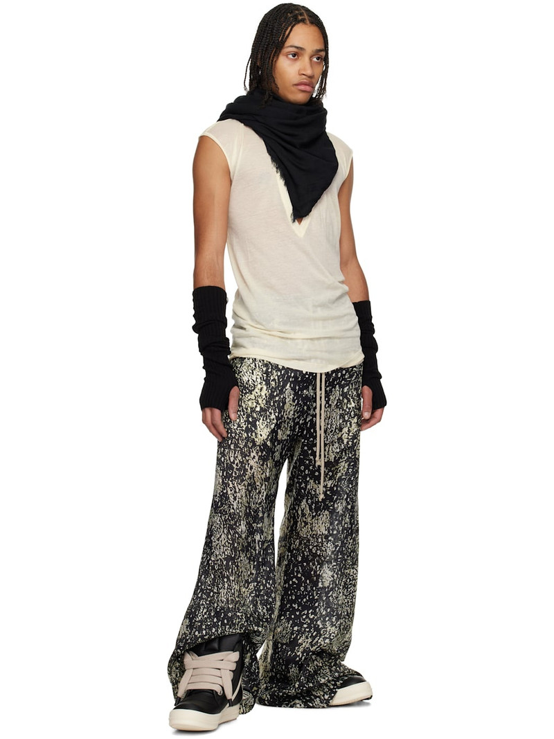 Rick Owens Black & Off-White Hollywood Wide Bela Trousers outlook