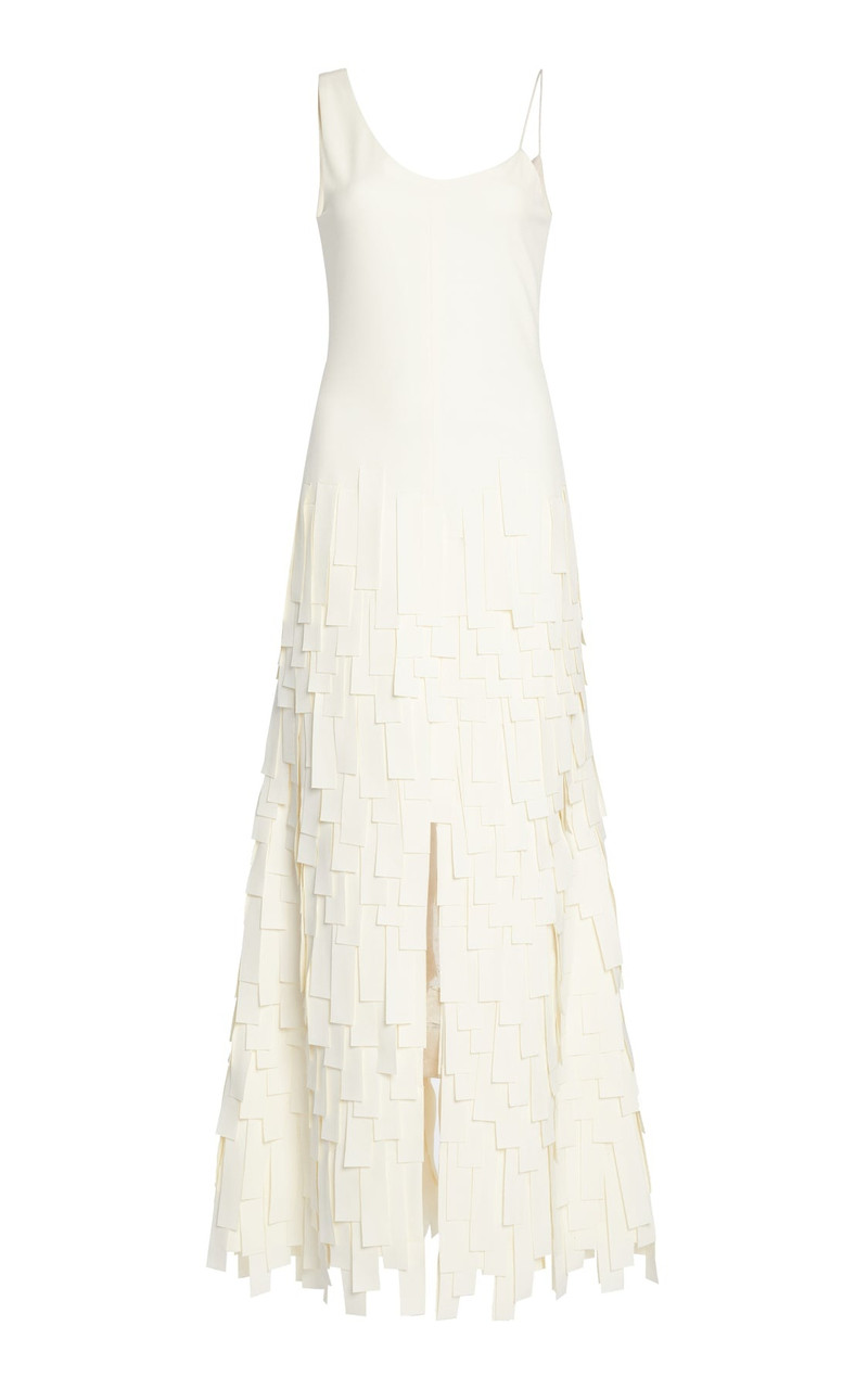 MULTI RECTANGLE MAXI DRESS WITH FRONT AND BACK SLITS IVORY 11