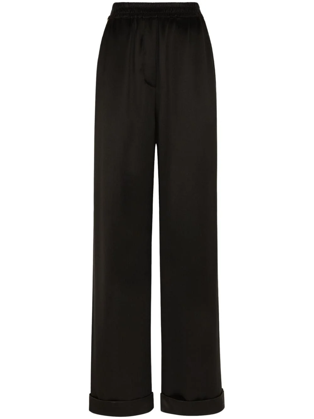 elasticated-waistband silk trousers - 1