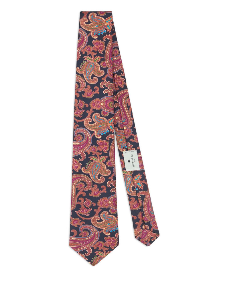 Etro Paisley Motif Silk Tie 1