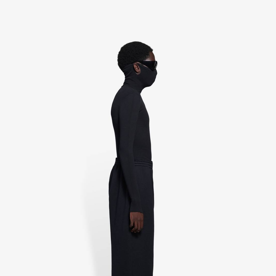 Men's Mask Turtleneck in Black - 3