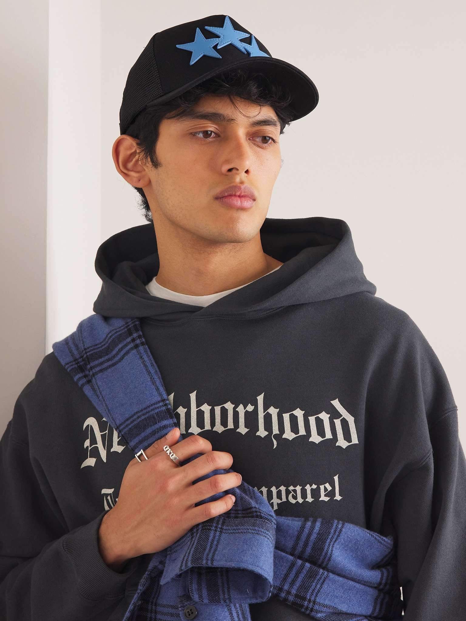 Leather-Trimmed Cotton-Canvas and Mesh Trucker Cap - 2
