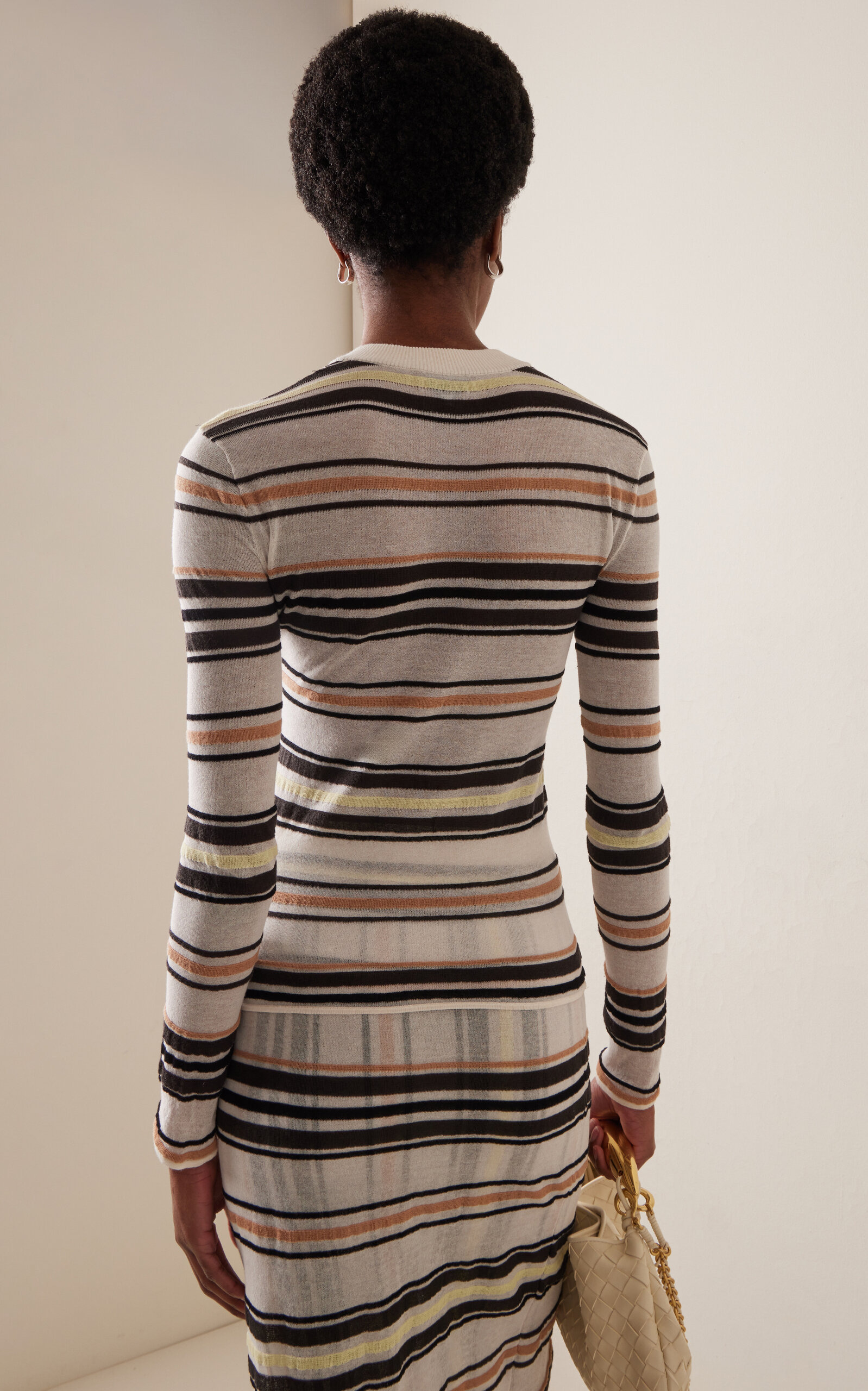 Striped Cotton Sweater ivory - 4