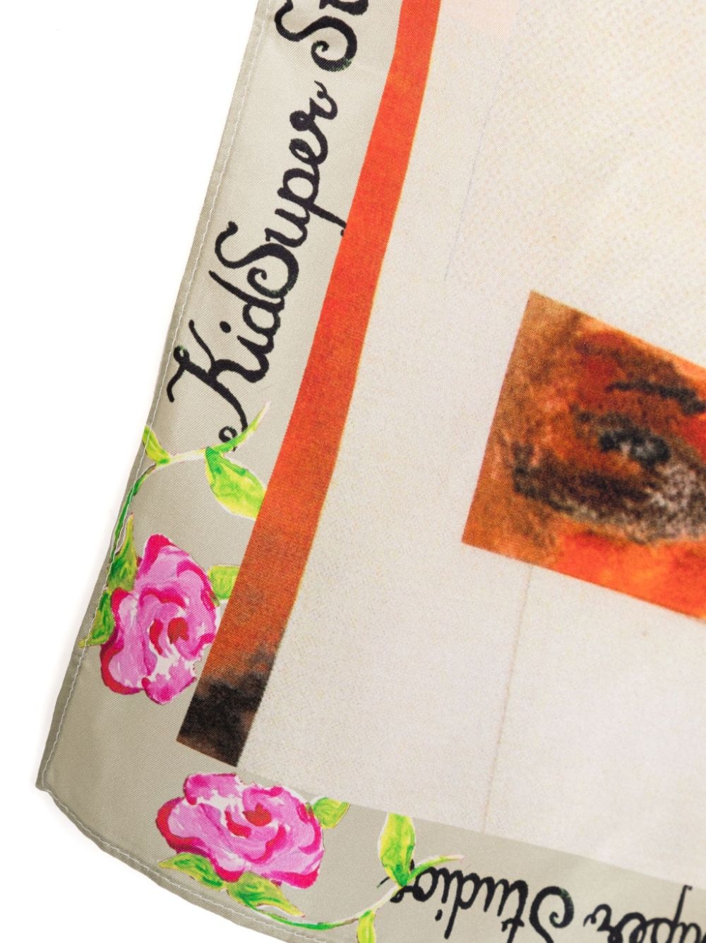 collage faces silk scarf - 2