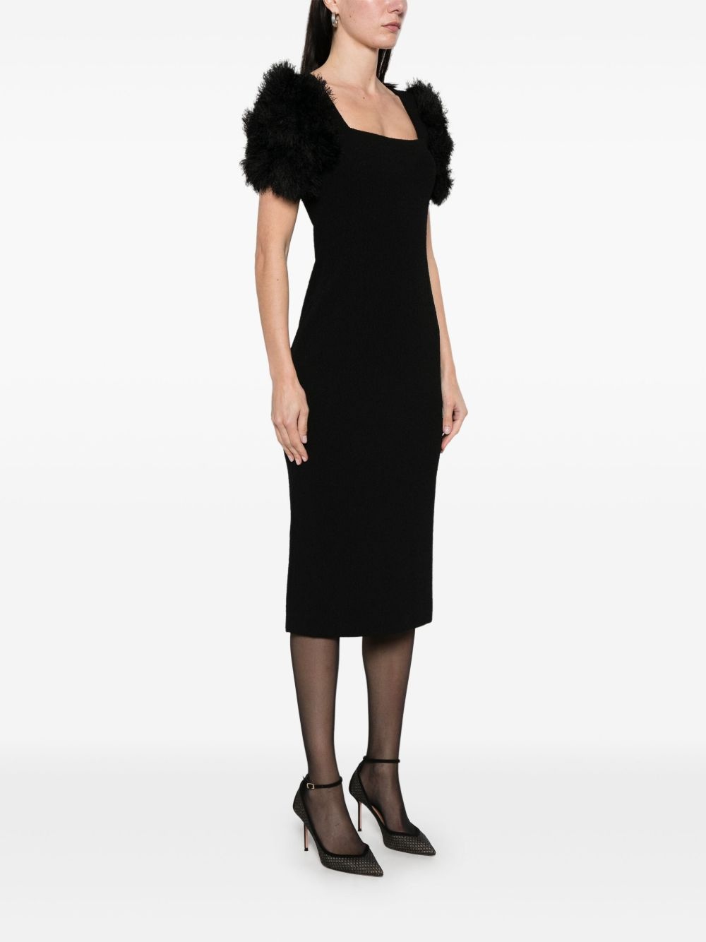 pompom-detail midi dress - 3