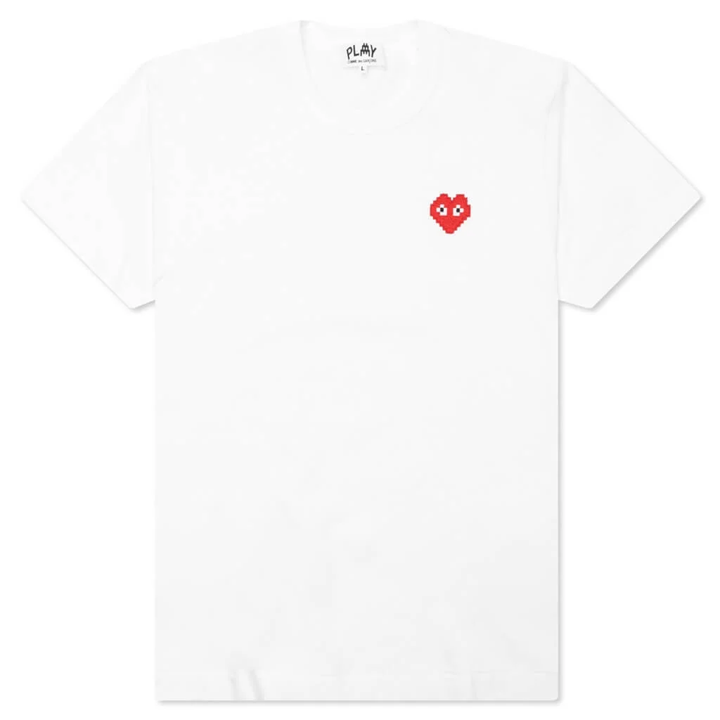 COMME DES GARCONS PLAY X THE ARTIST INVADER T-SHIRT - WHITE - 1