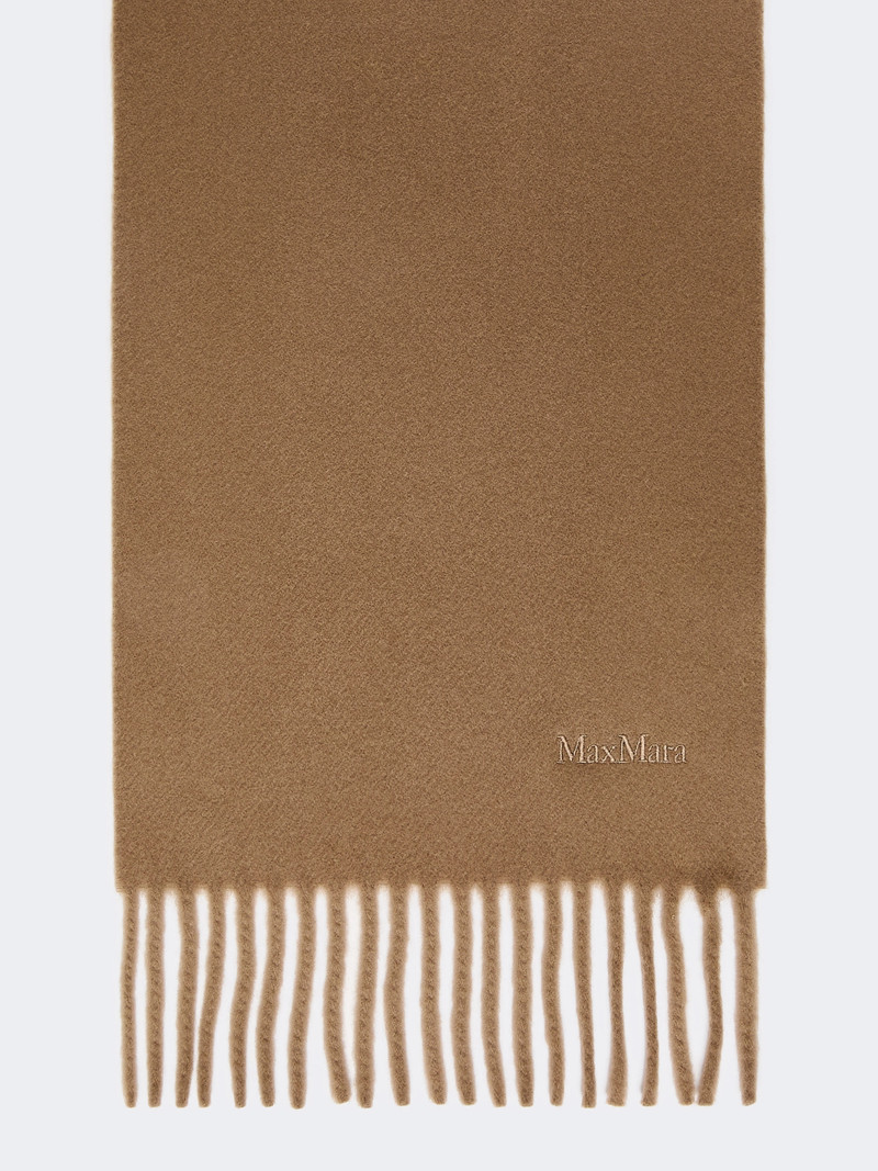 FRAGORE Wool scarf with embroidery - BROWN 1