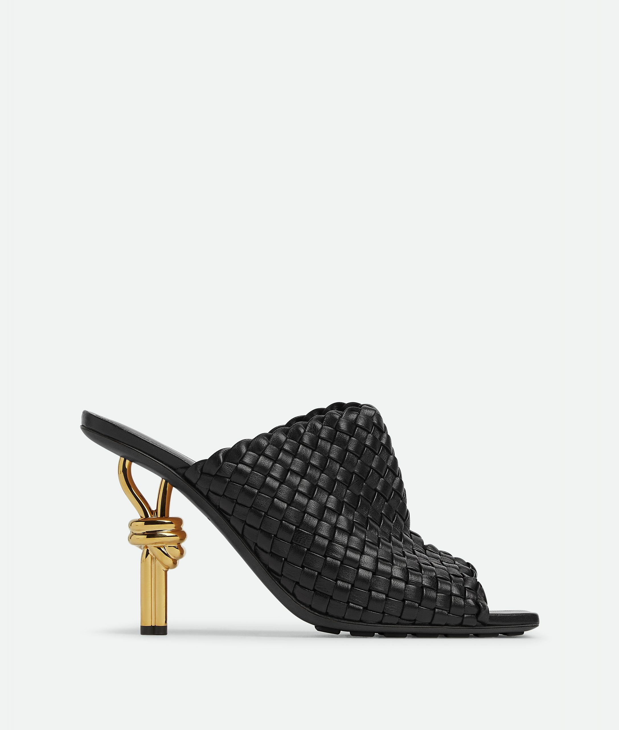 Bottega Veneta – Knot Mule Black Woven - 1