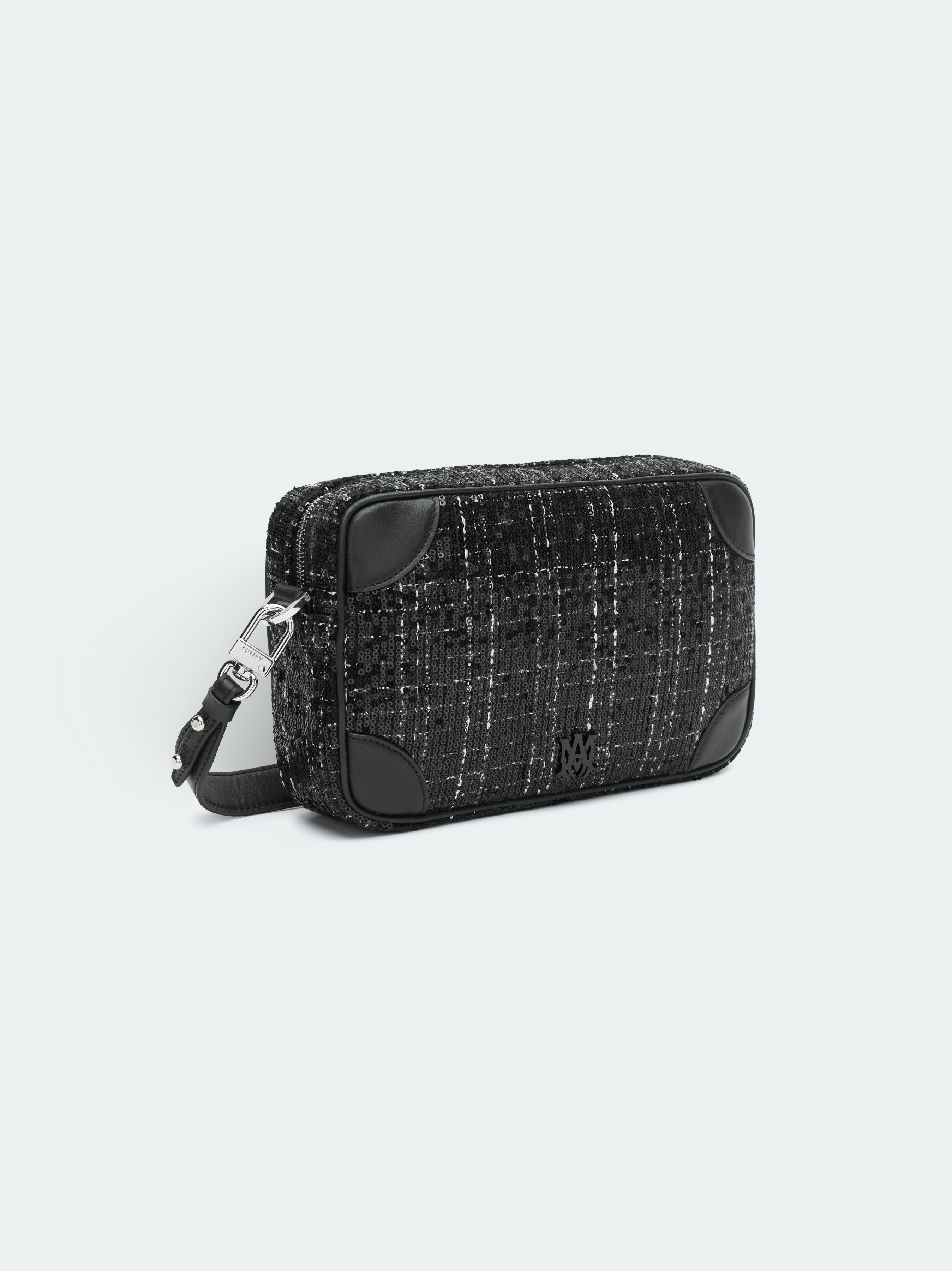 One-shoulder bag in bouclè and on sale reversible sequins