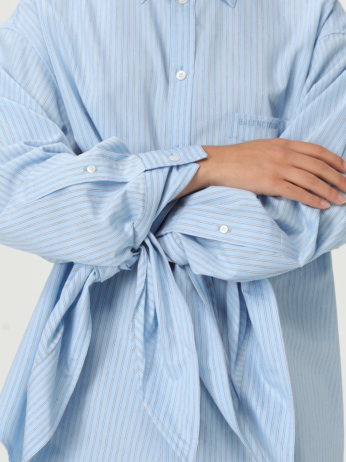 Balenciaga oversize striped viscose shirt - 5