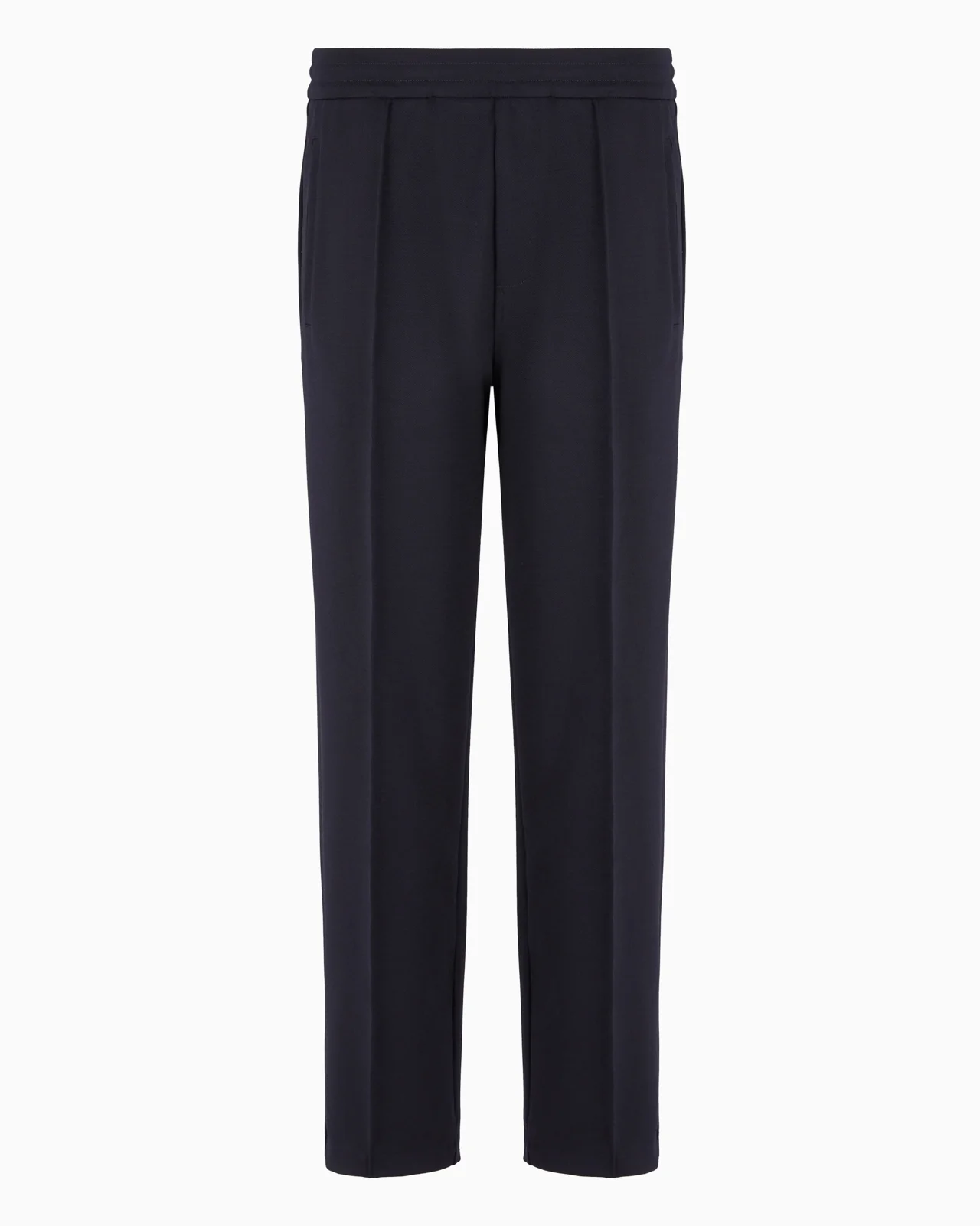 Soft wool-blend cloth trousers with ribs and elastic waist - 1