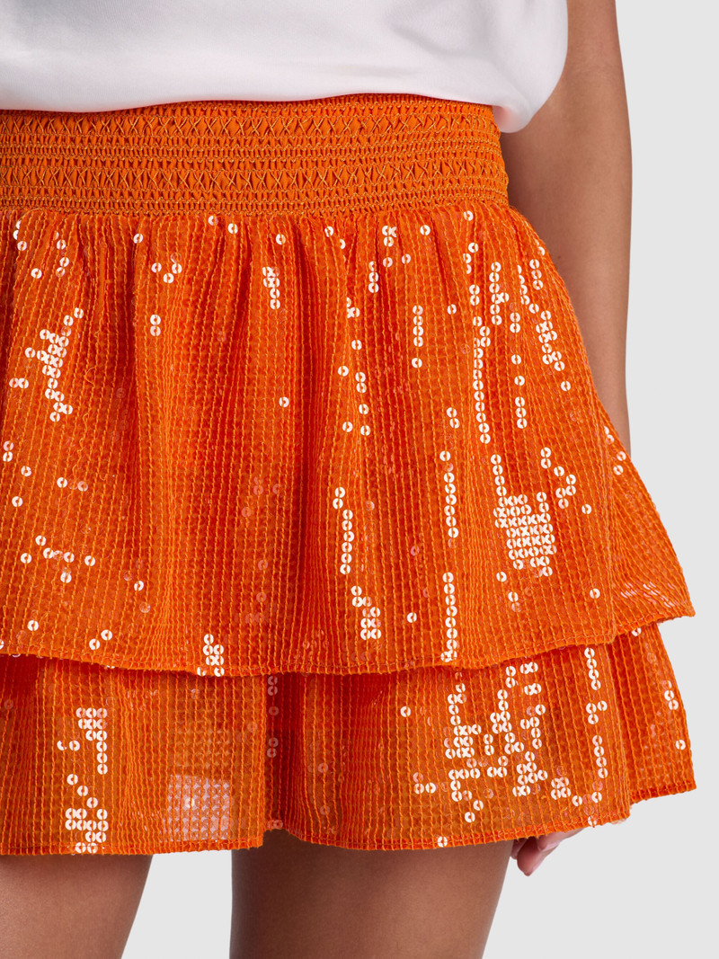 BETHIE SEQUIN MINI SKORT - ORANGE PEEL 5