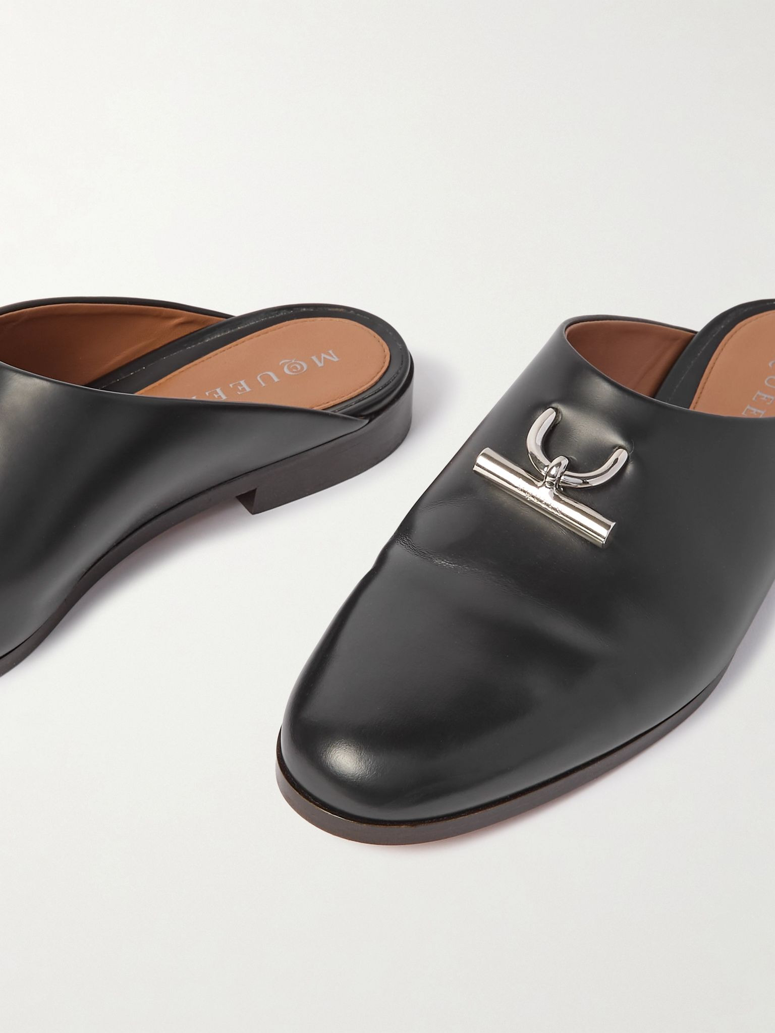 T-Bar leather mules Black - 4