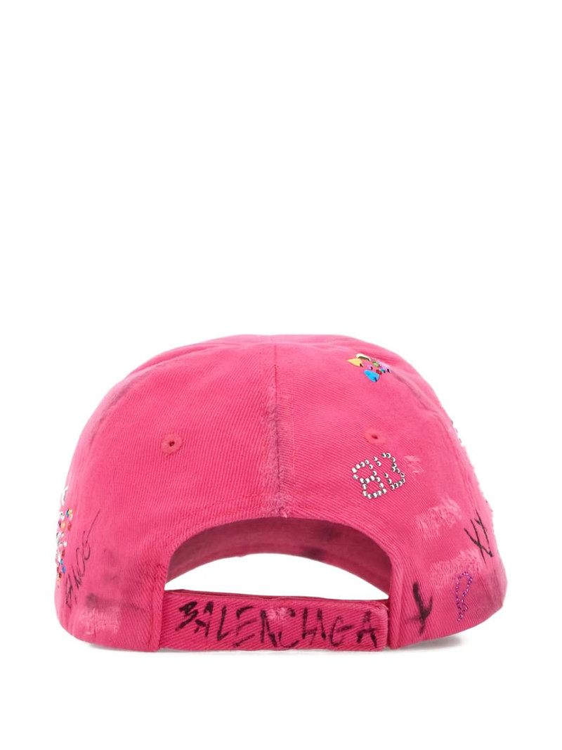 BALENCIAGA embellished canvas baseball cap outlook