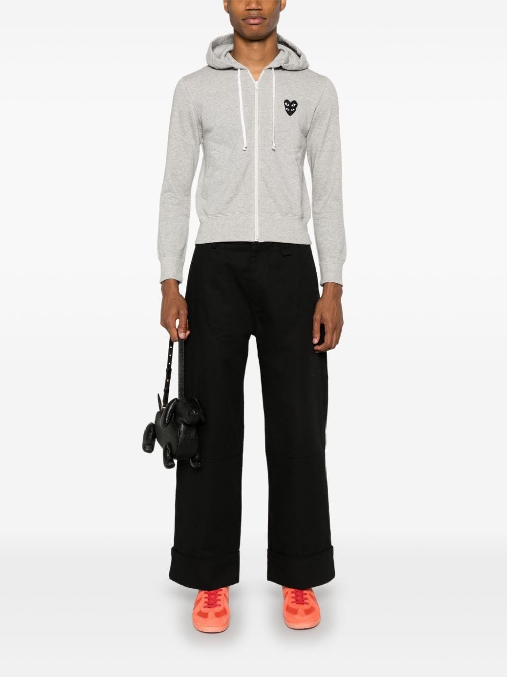 mélange-effect cotton hoodie - 3