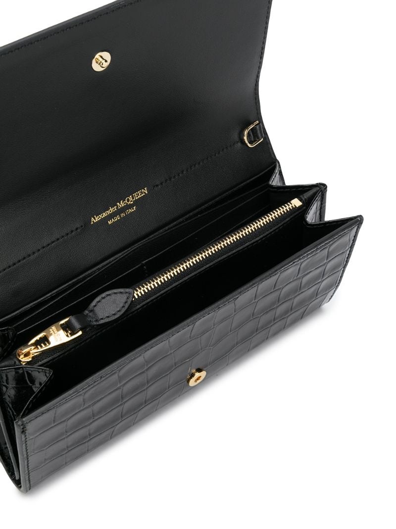 crinkled leather clutch bag - 5