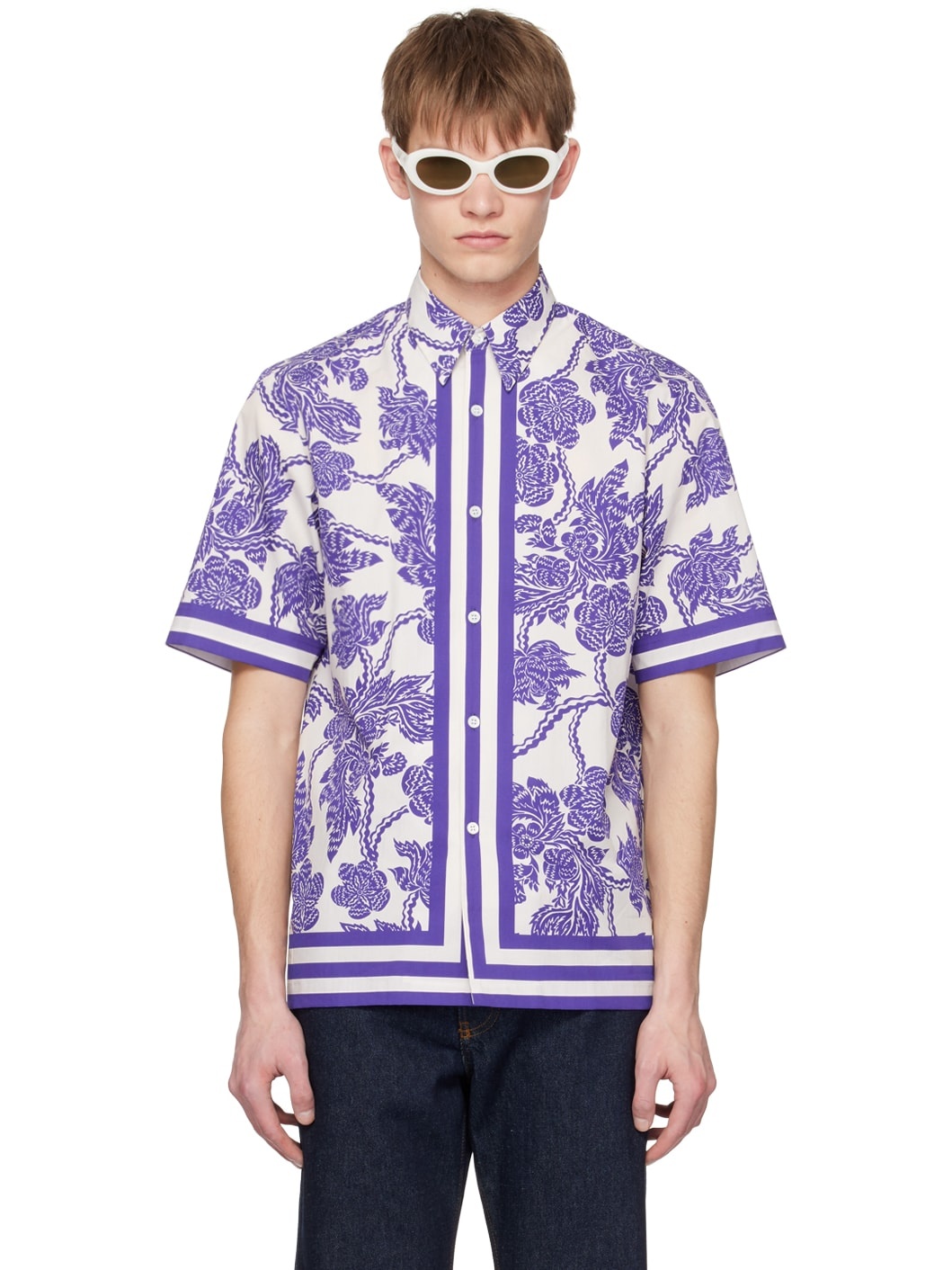White Floral Shirt - 1