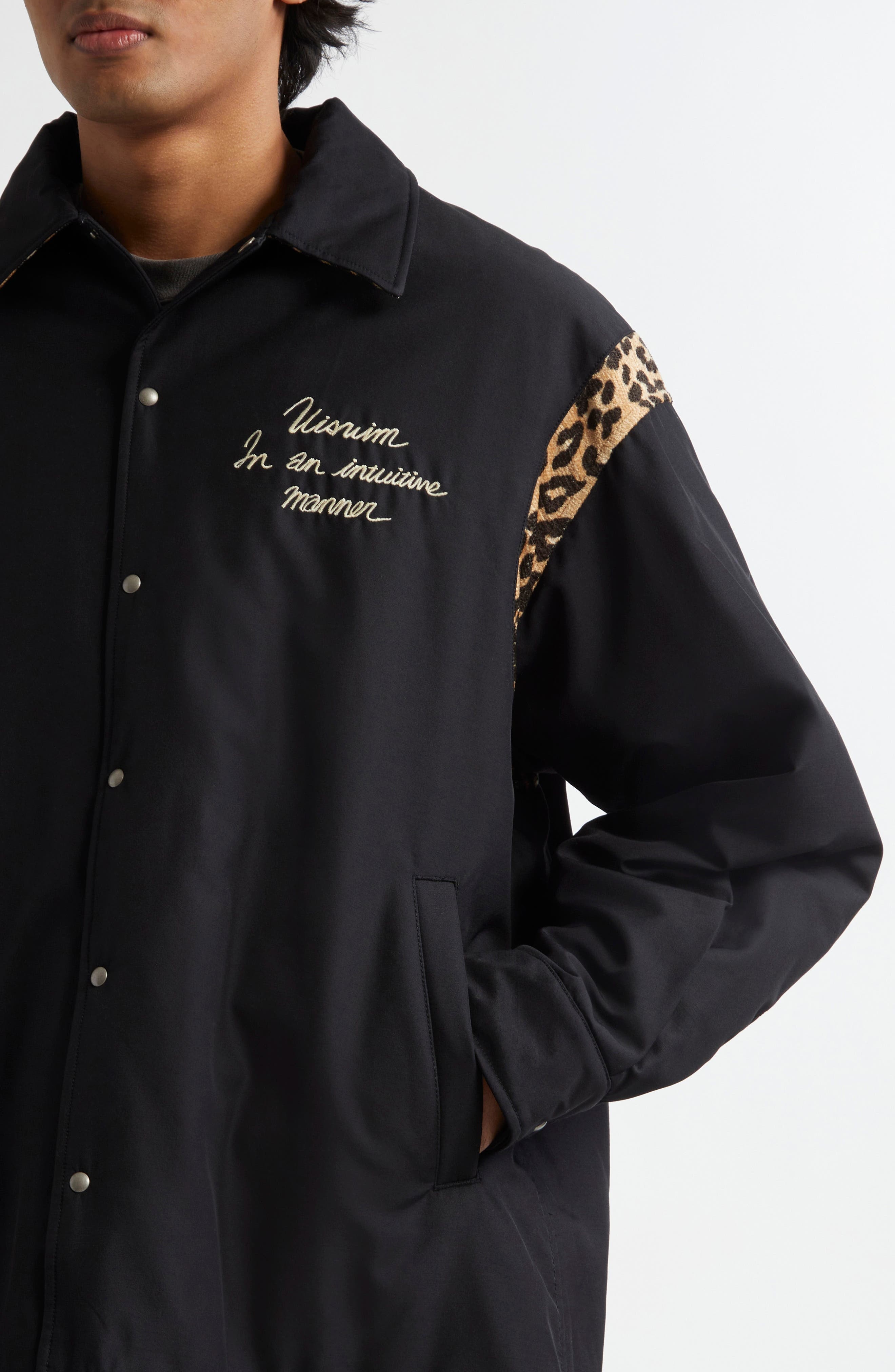 VISVIM Embroidered Linen & Cotton Coach's Jacket in Black at Nordstrom - 5