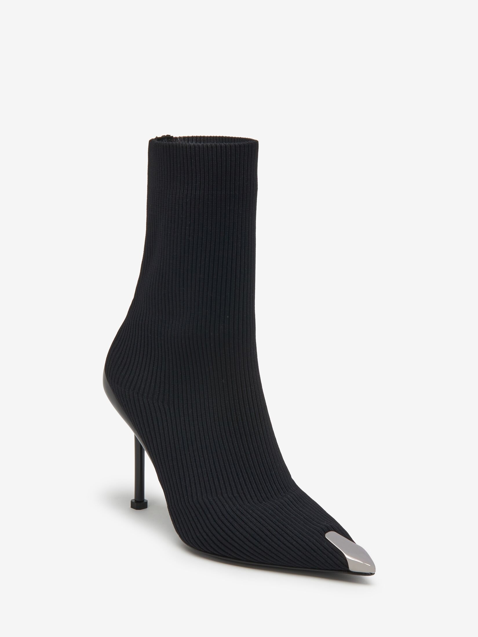 Women's Slash Knit Boot in Black/silver - 2