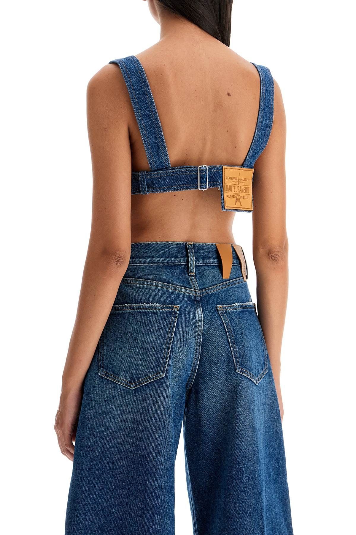 "DENIM OVERALL BRALETTE WITH BUCK - 4