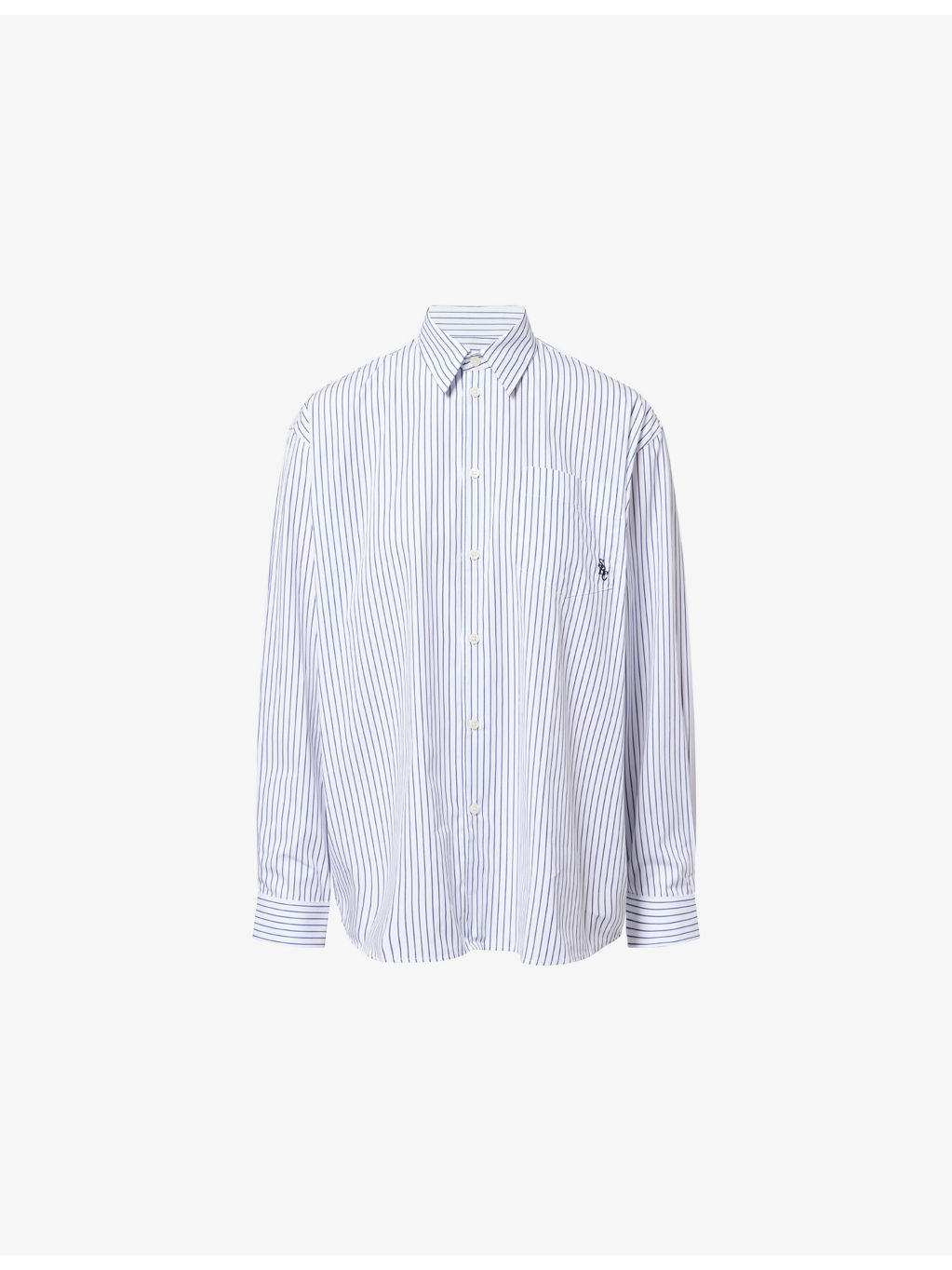 Striped Oversized Cotton-Poplin Shirt - 1