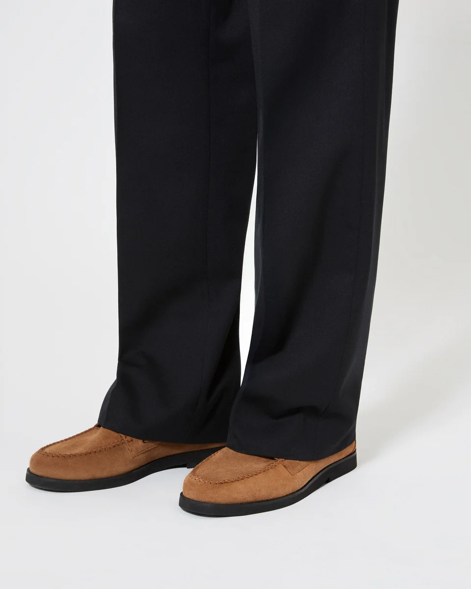 COGNAC SUEDE LOAFERS - 1