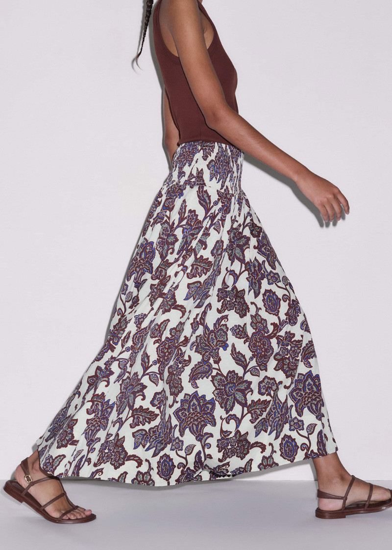 Shirred Waist Maxi Skirt 1