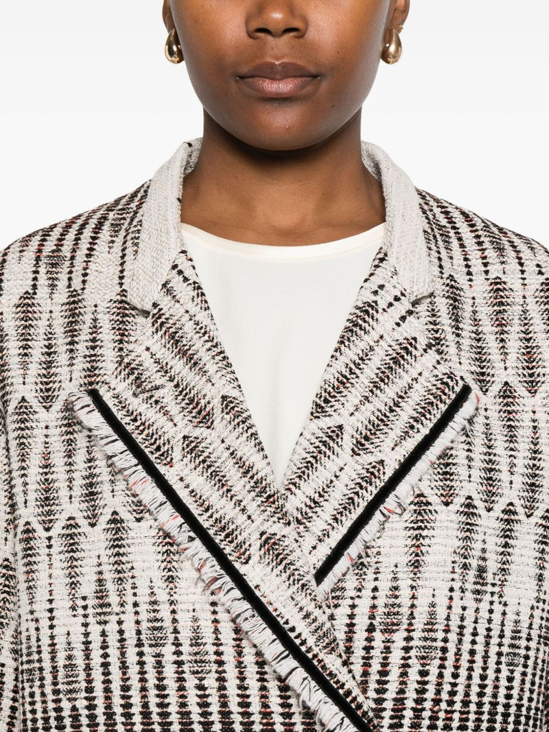 patterned fringed-trim jacket 5