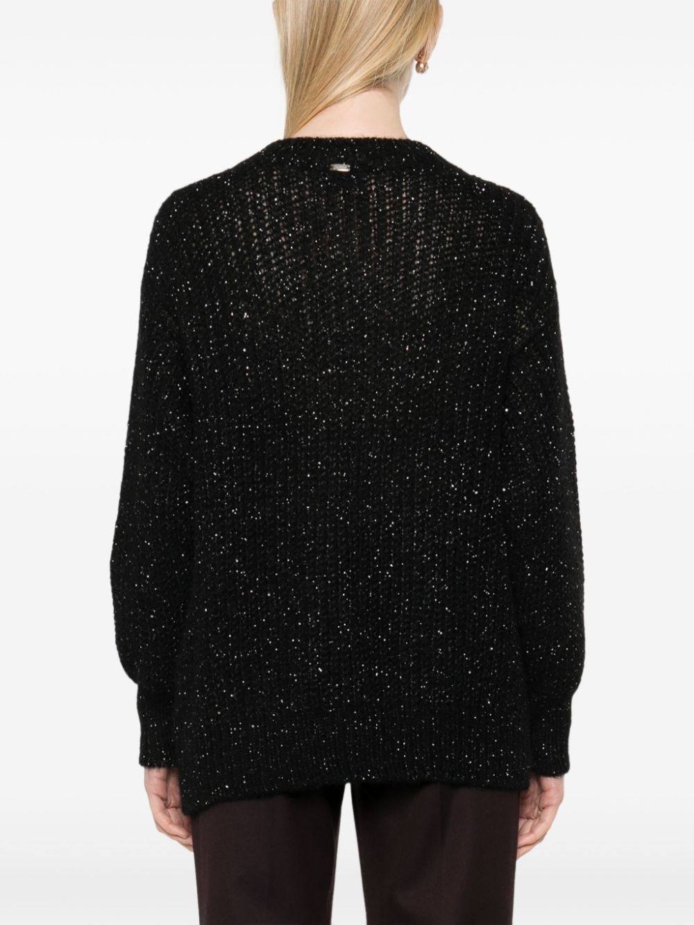 metallic-threading knitted sweater - 4