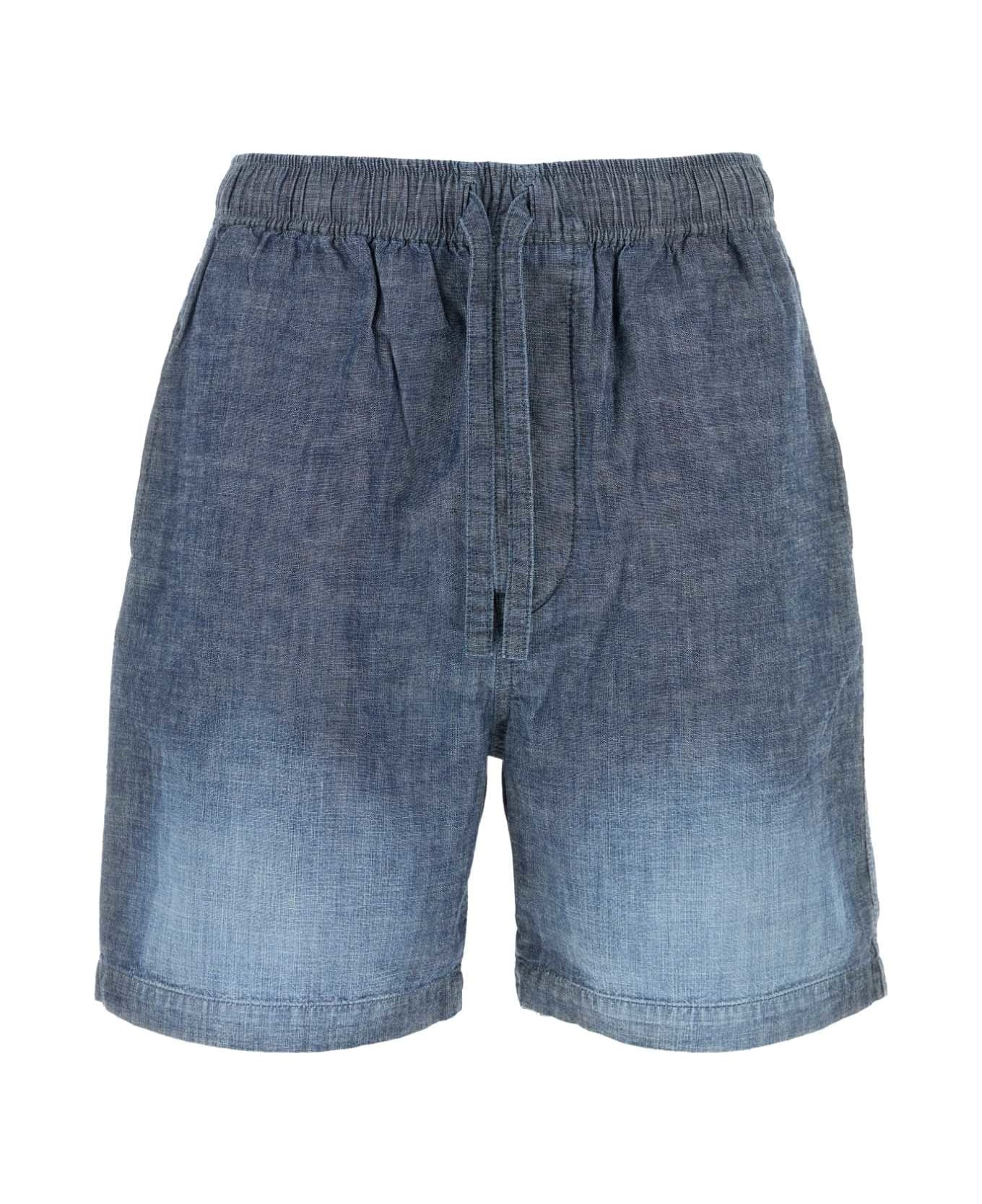 Denim Blue Chambray Bermuda Shorts - 1