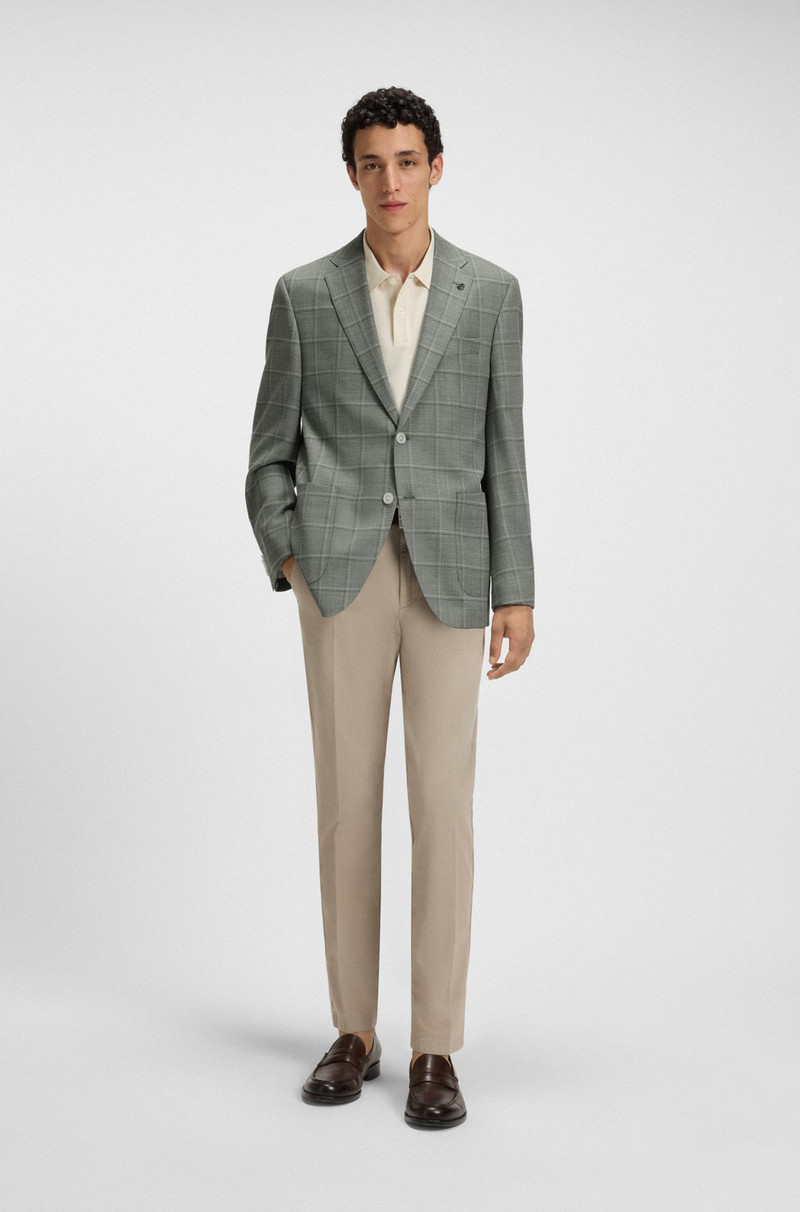 BOSS REGULAR-FIT BLAZER IN CHECKED WOOL outlook