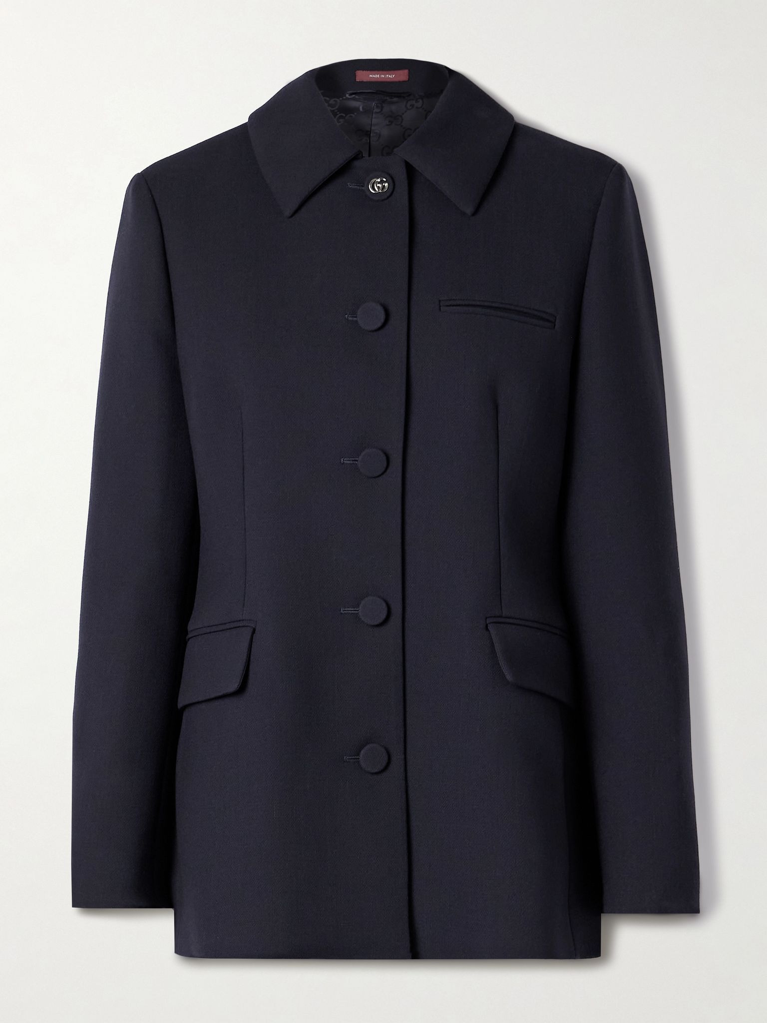 Wool-crepe jacket Navy - 1