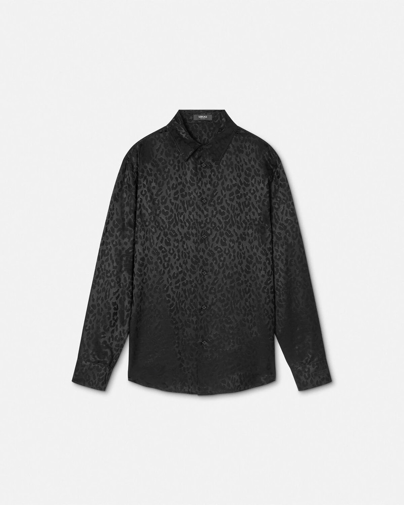 Leopard Jacquard Satin Shirt 1