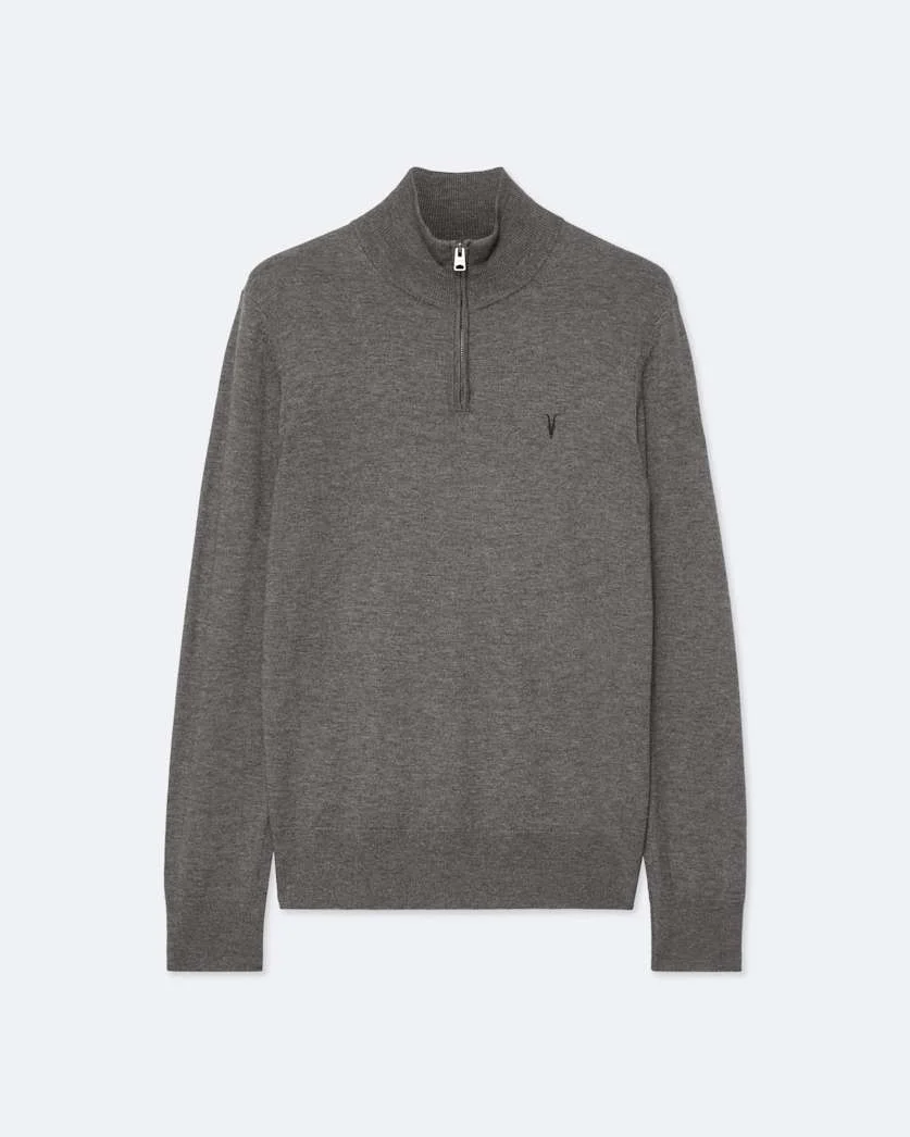 KILBURN ZIP FUNNEL NECK RAMSKULL JUMPER - 1