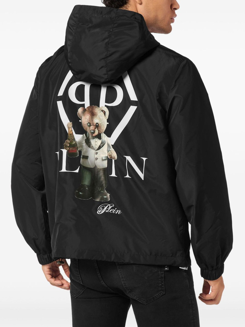 PHILIPP PLEIN hooded logo-print windbreaker outlook