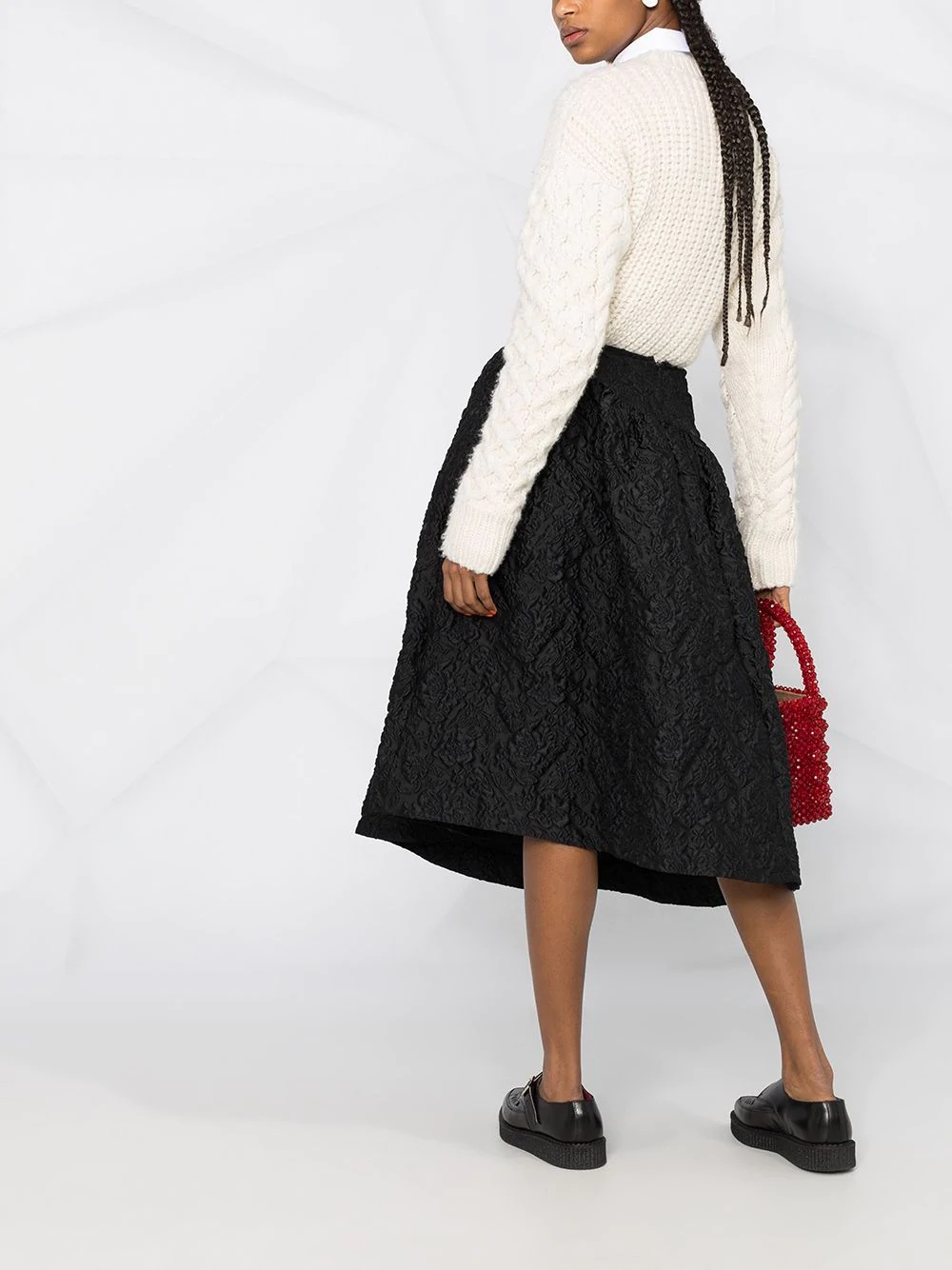 textured A-line midi skirt - 4