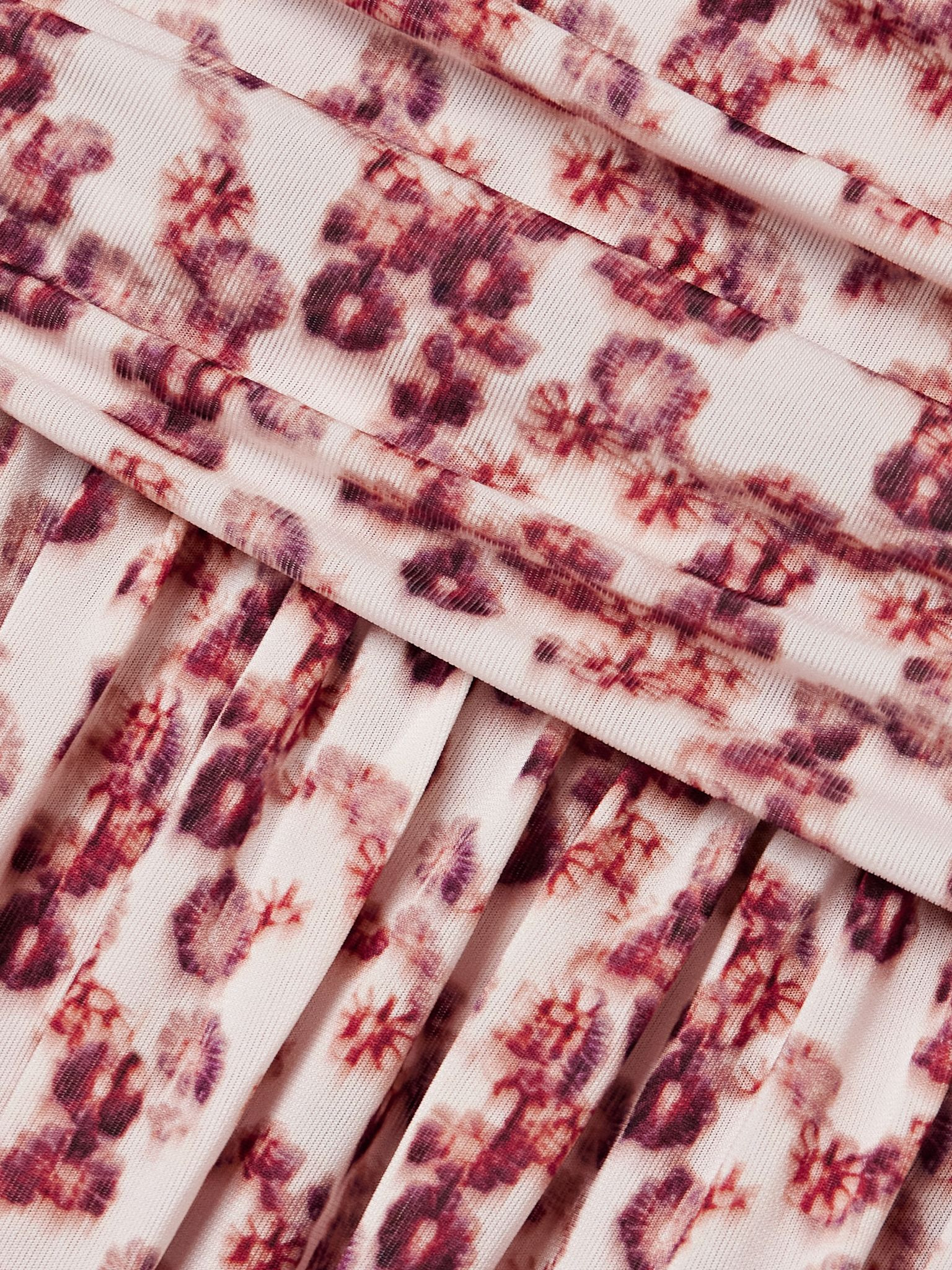 Gwendy ruched floral-print stretch-jersey maxi skirt Red - 4