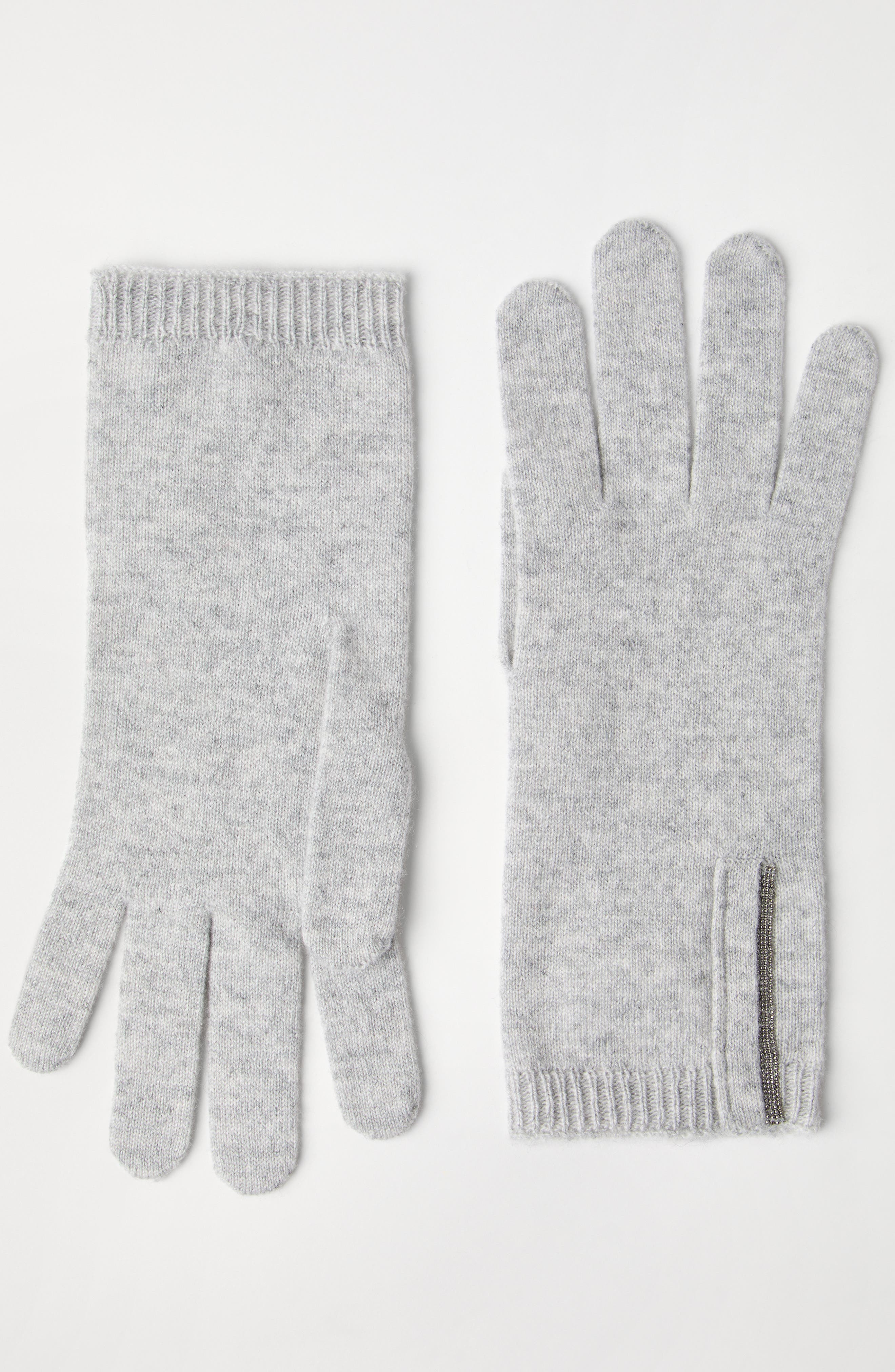 Brunello Cucinelli Knit gloves in Light Grey at Nordstrom - 2