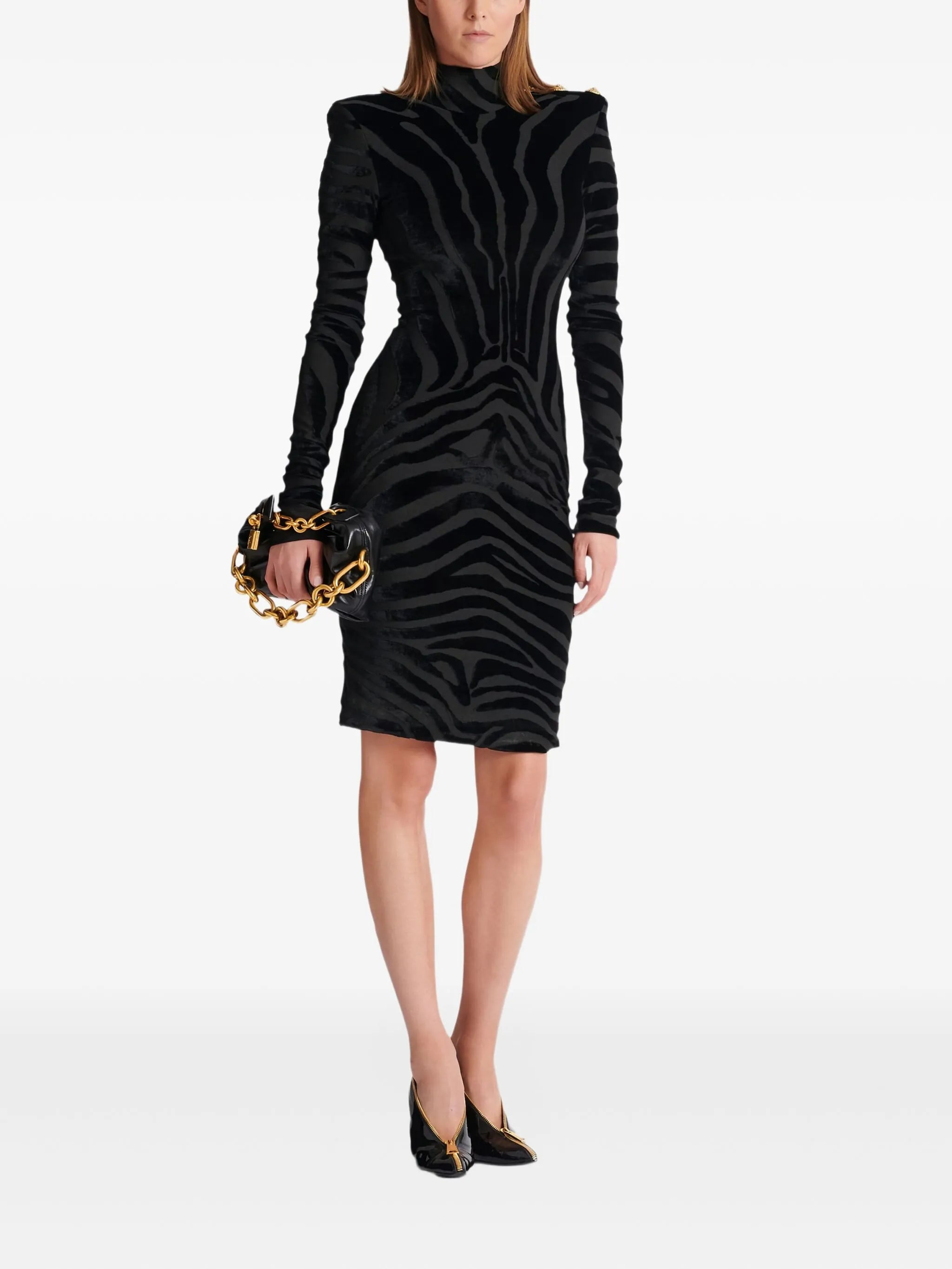 zebra-print midi dress - 2