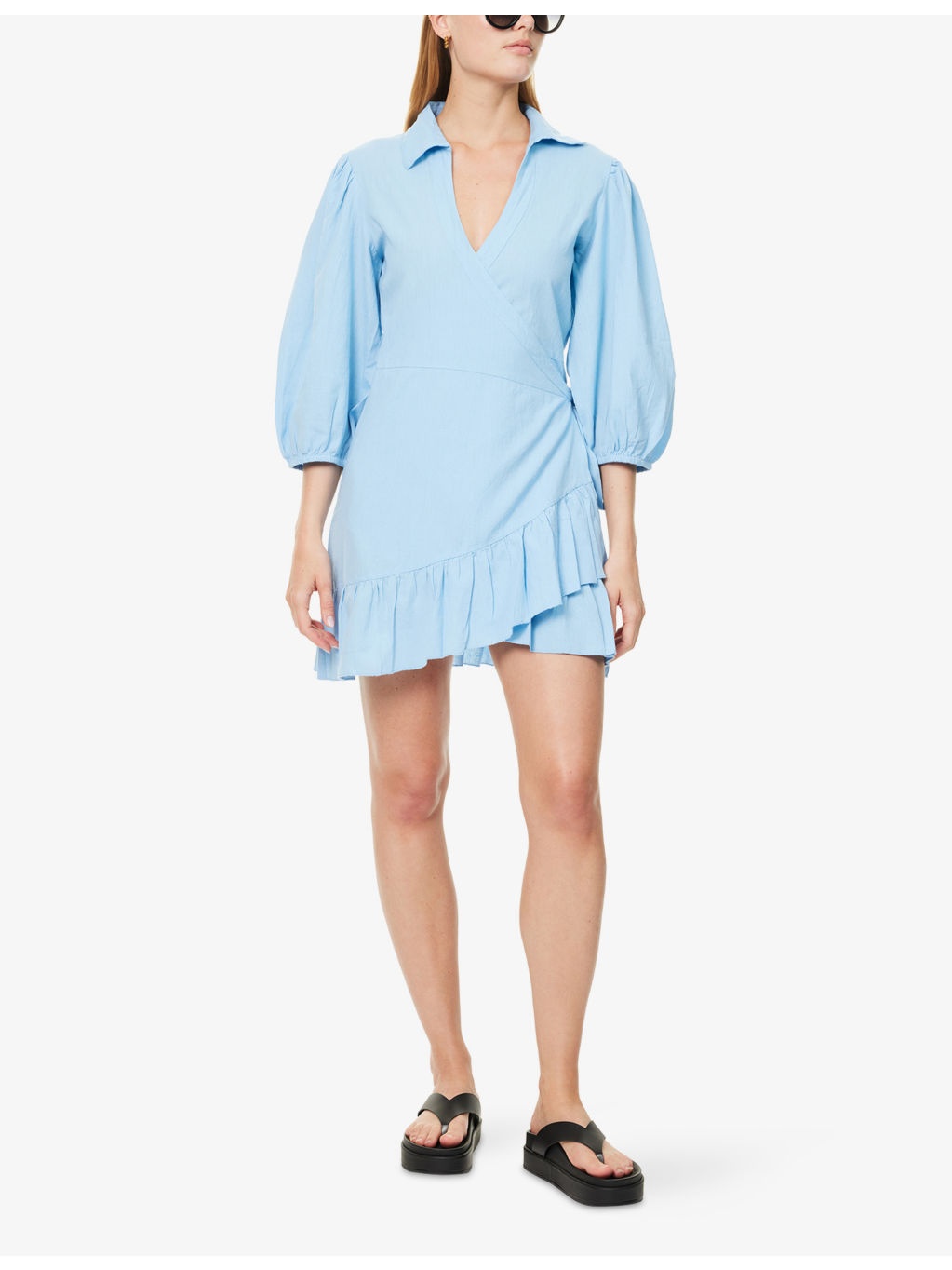 Pam Wrap-Over Cotton-Linen Mini Beach Dress - 2