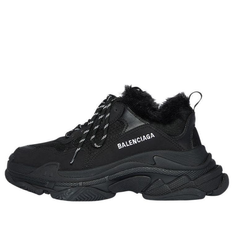 (WMNS) Balenciaga Triple S 'Fake Fur - Black' 668562W3CQ51000 - 1