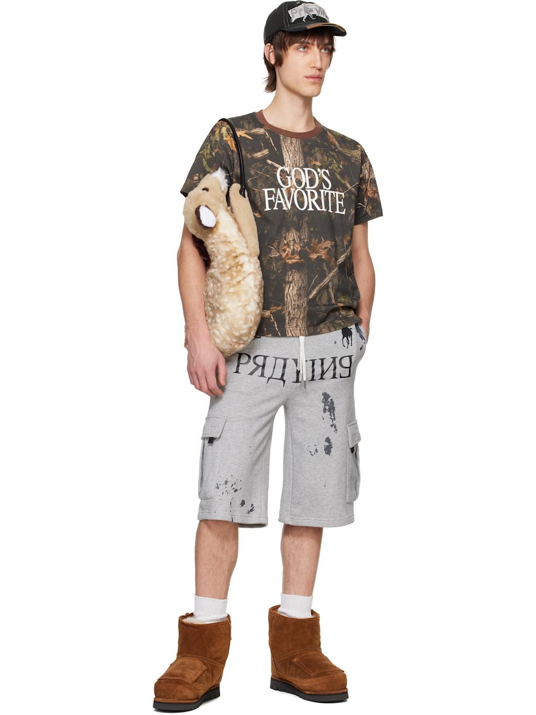 Praying Praying Ai Logo Shorts Grey | REVERSIBLE