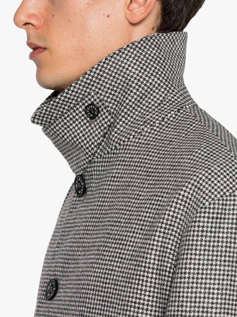 HUMBIE BLACK HOUNDSTOOTH WOOL OVERCOAT 6